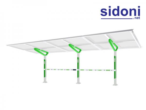 Trạm sạc xe điện EVG 006 03 10 cổng sạc All in one kết hợp mái che