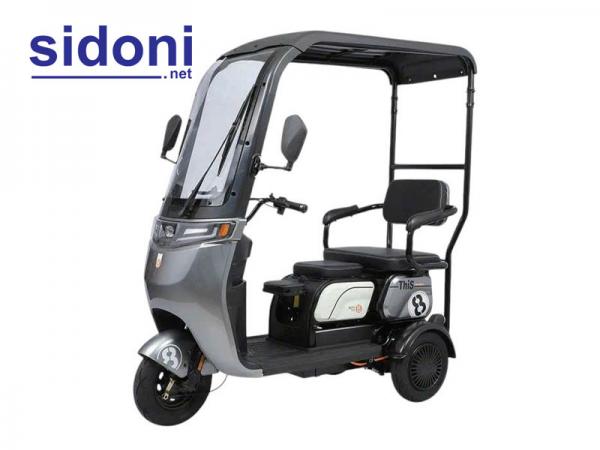 Xe 3 bánh điện mái che Santong X5 xám