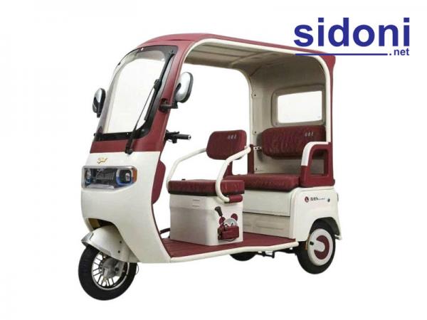 Xe 3 bánh điện mái che Vnbike J5 đỏ kem