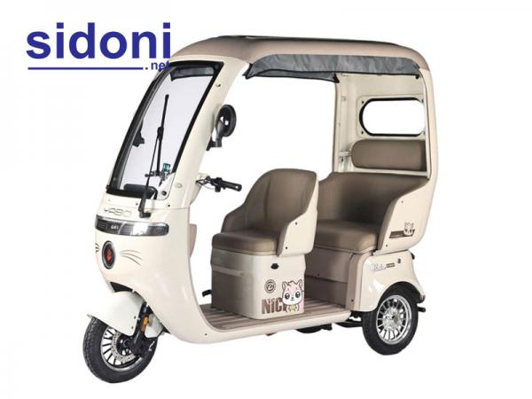 Xe 3 bánh điện YABO Nice mái che 2 hàng ghế kem