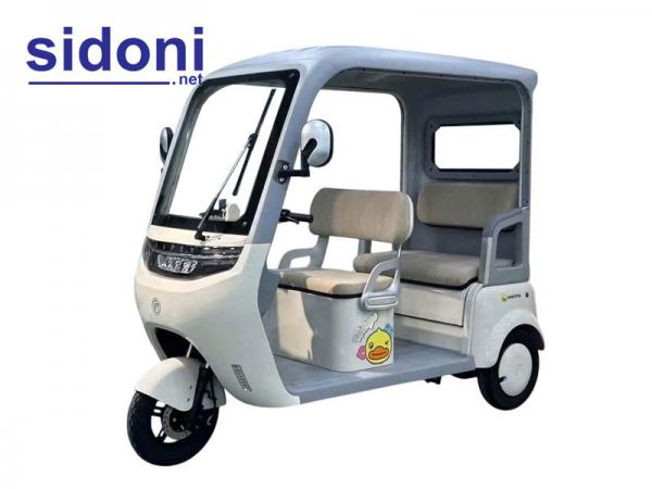 Xe 3 bánh điện YABO Nice mái che 2 hàng ghế trắng