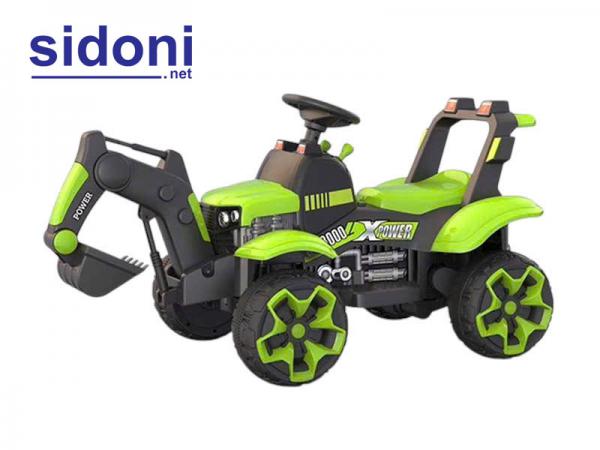 Xe cẩu điện điện trẻ em DY8000 xanh lá