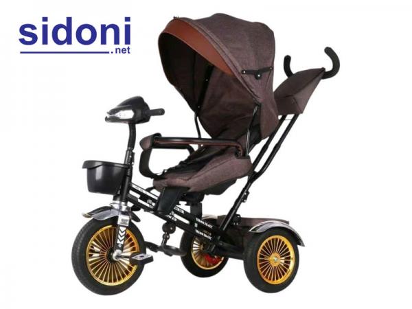 Xe đạp đẩy 3 bánh mái che cho bé từ 6 đến 36 tháng nâu