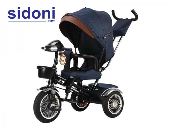 Xe đạp đẩy 3 bánh mái che cho bé từ 6 đến 36 tháng xanh đen