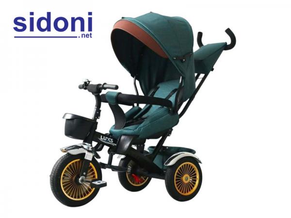 Xe đạp đẩy 3 bánh mái che cho bé từ 6 đến 36 tháng xanh quân đội