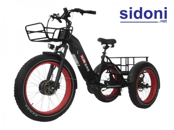 Xe đạp điện 3 bánh HJM BIKE đỏ đen