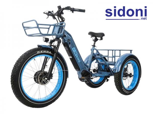 Xe đạp điện 3 bánh HJM BIKE xanh da trời