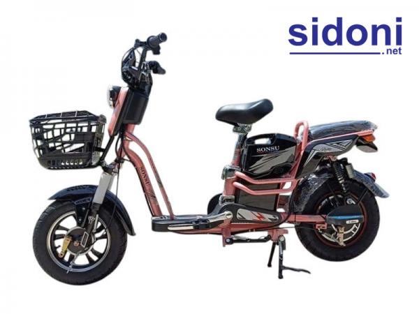 Xe đạp điện Sonsu Ruby bánh 300-10 hồng cánh sen