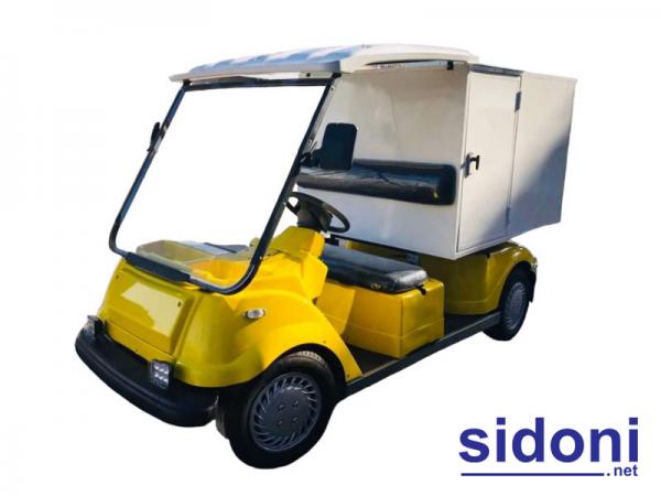Xe điện Sanyo chuyển điện chở hàng thùng kín inox ắc quy mới