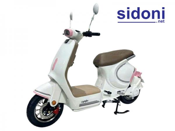 Xe điện Sky Pro trắng hồng cánh sen