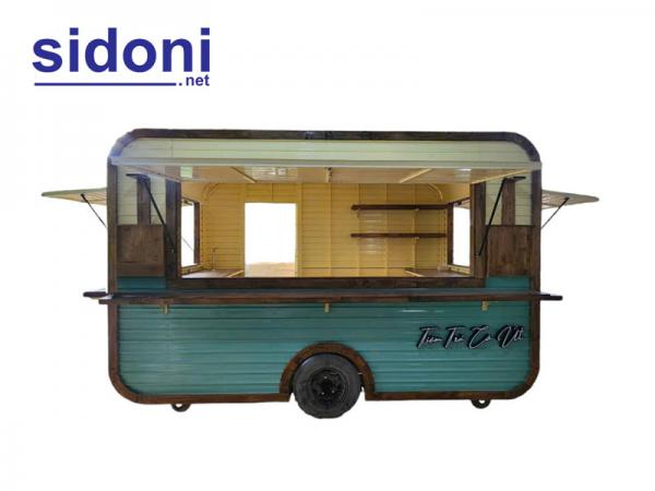 Xe kéo bán hàng lưu động Smart F23 xanh trắng