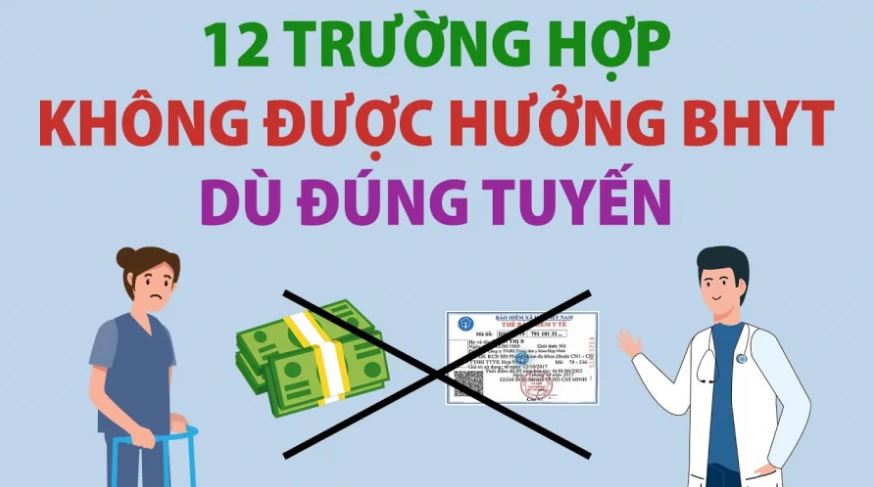 Trường hợp không được hưởng bảo hiểm y tế mặc dù khám đúng tuyến như khám sức khỏe, điều trị mắt, sử dụng dịch vụ thẩm mỹ,…