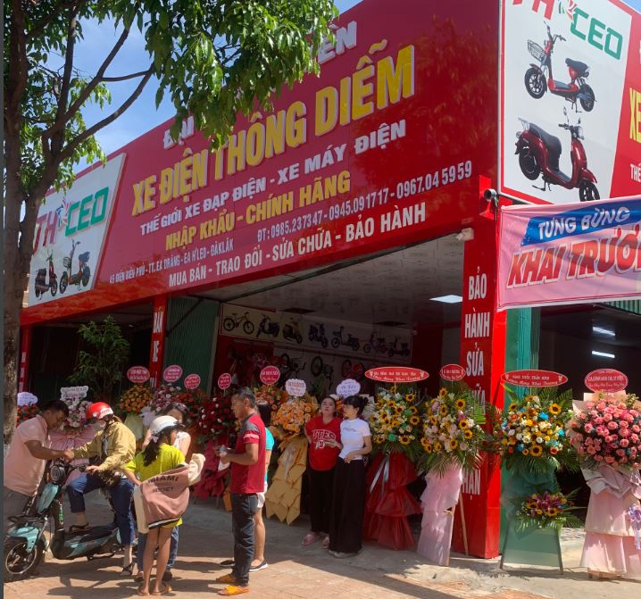 Đại lý ủy quyền Thông Diễm của Thế Giới Xe Chạy Điện tưng bừng khai trương tại 45 Điện Biên Phủ - TT.EA Drang - EA HLEO - ĐăkLăk