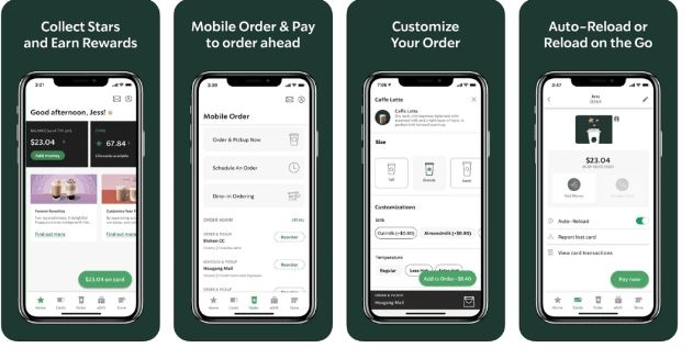 Khách hàng có thể nạp tiền vào tài khoản thẻ tín dụng Starbucks Rewards hoặc thẻ quà tặng Starbucks.