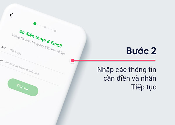 Nhập các thông tin cần thiết, sau đó nhân tiếp tục