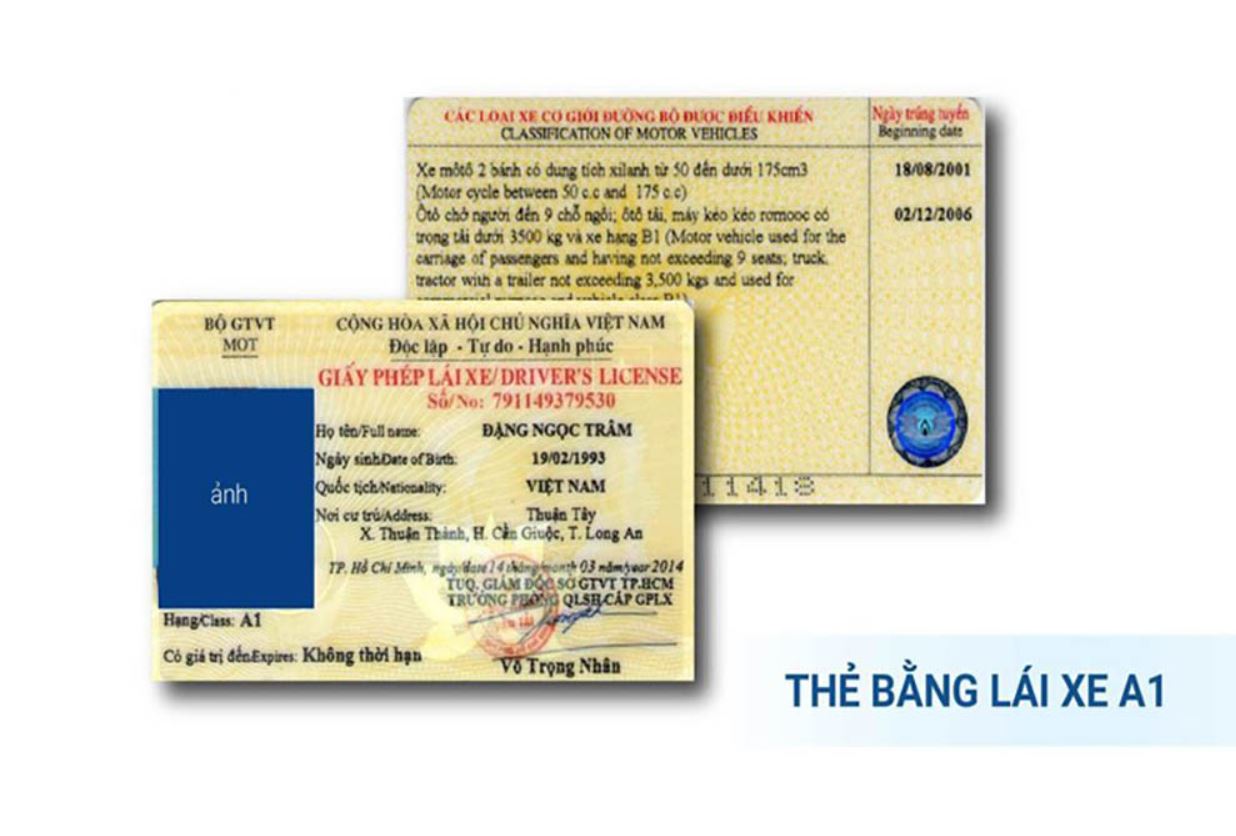 Giấy phép lái xe của hạng A1, A2, A3 là không thời hạn