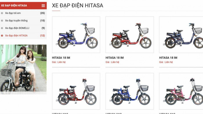Một số các loại xe đạp điện của Công ty HITASA phải triệu hồi