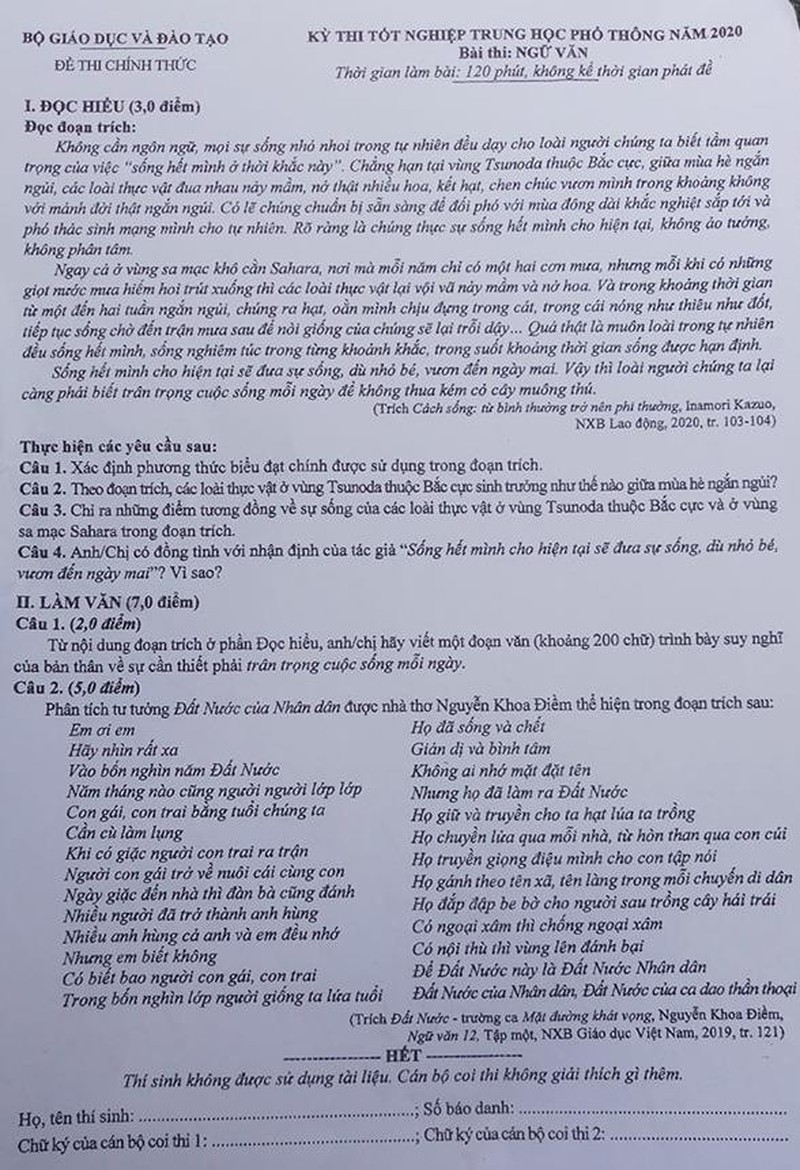Tác phẩm Đất nước nhiều lần xuất hiện trong đề thi đại học
