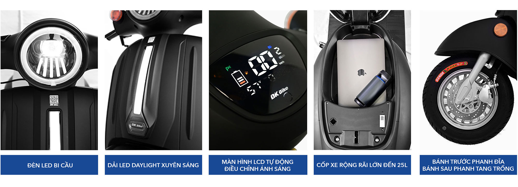 XE MÁY ĐIỆN DK CREA MONO CAM TRẮNG 4
