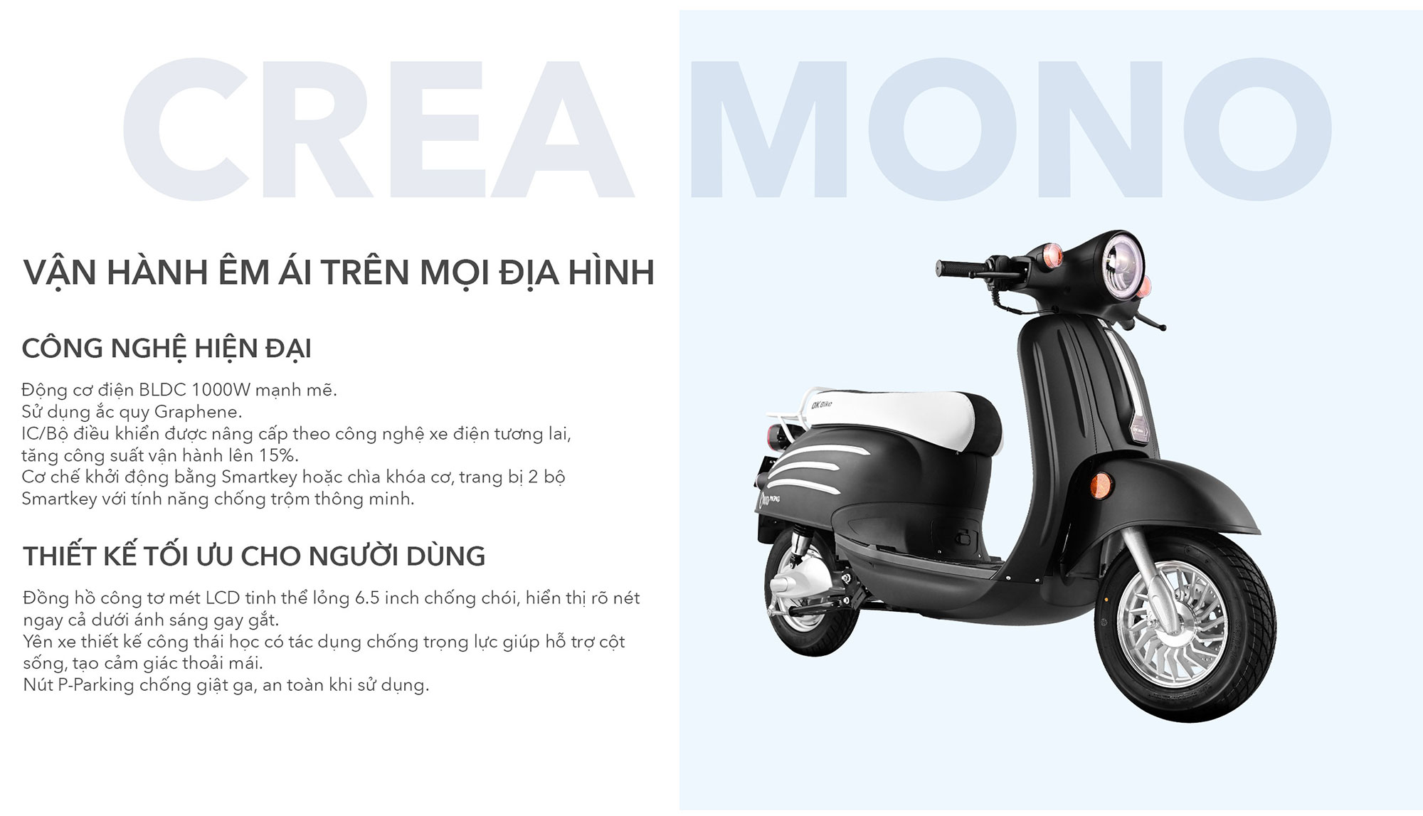 XE MÁY ĐIỆN DK CREA MONO CAM TRẮNG 5