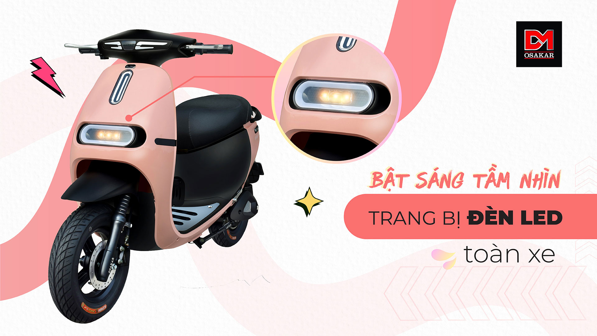 XE MÁY ĐIỆN OSAKAR GOGO STELLA HỒNG FLAMINGO 7