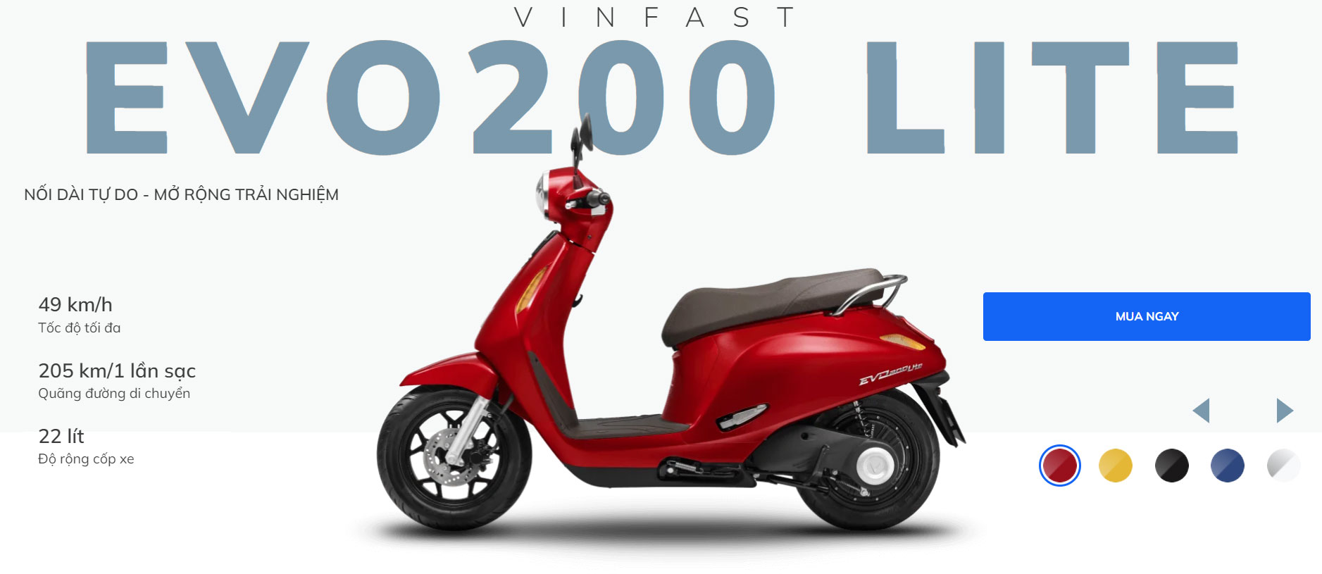 XE MÁY ĐIỆN VINFAST EVO 200 LITE VÀNG 1