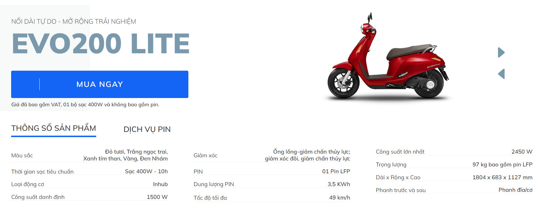 XE MÁY ĐIỆN VINFAST EVO 200 LITE VÀNG 6