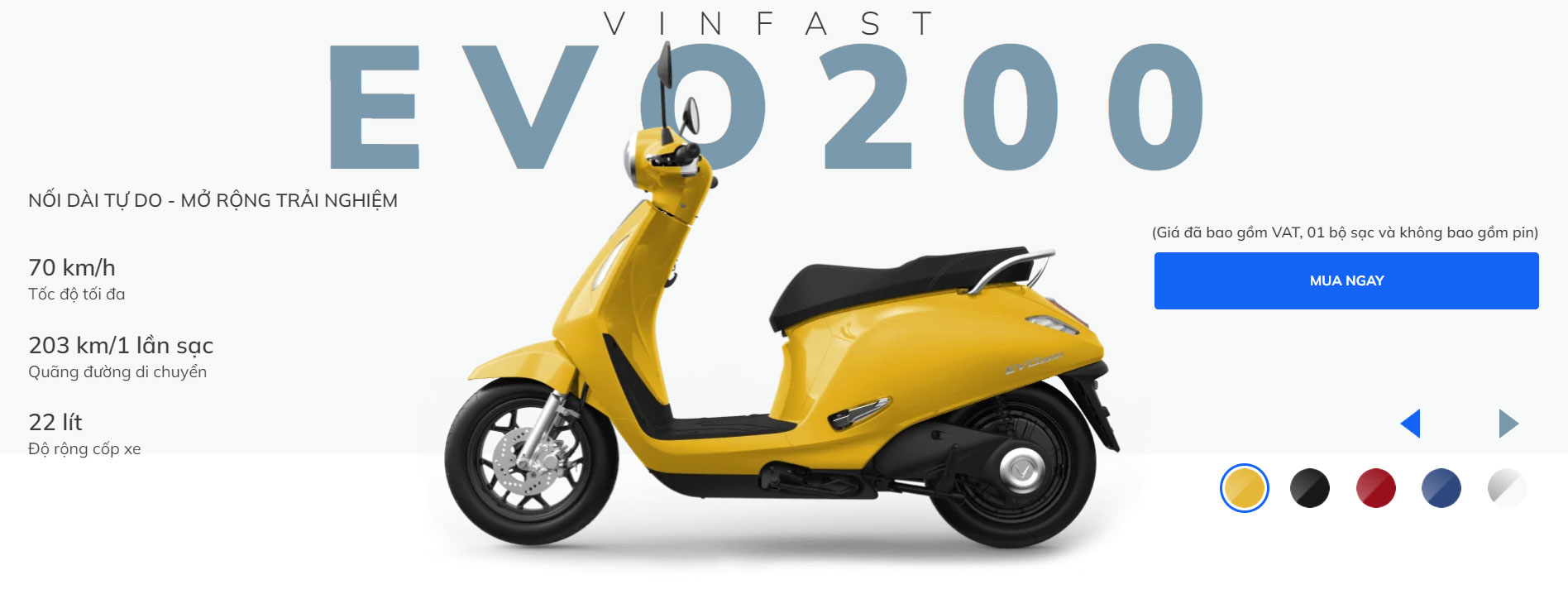 XE MÁY ĐIỆN VINFAST EVO 200 VÀNG 1