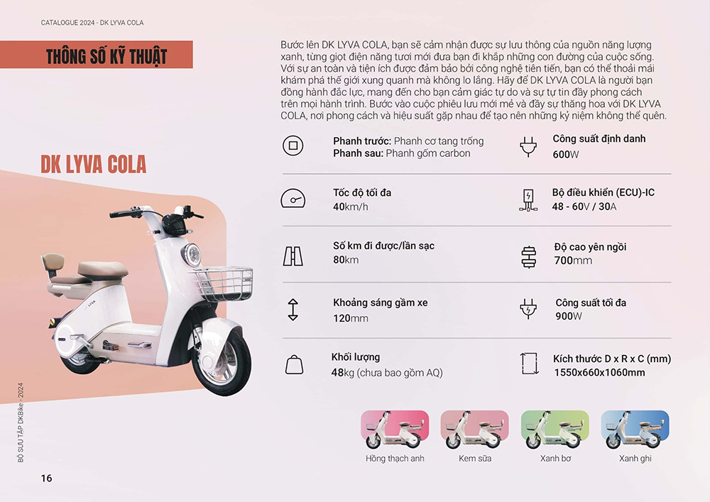 XE ĐIỆN DK LYVA COLA HỒNG CÁNH SEN 3