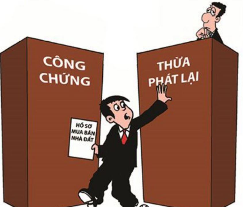 Điểm khác nhau giữa Văn phòng Thừa phát lại và Văn phòng công chứng được thể hiện thông qua thành lập, sự điều chỉnh, nhu cầu thực hiện