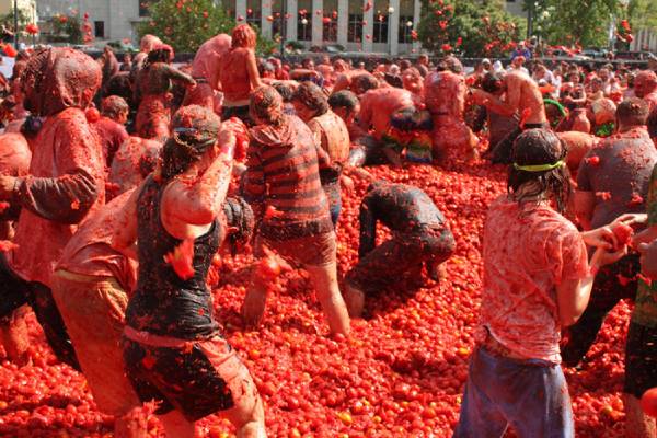 Không khí nhộn nhịp ở lễ hội ném cà chua
