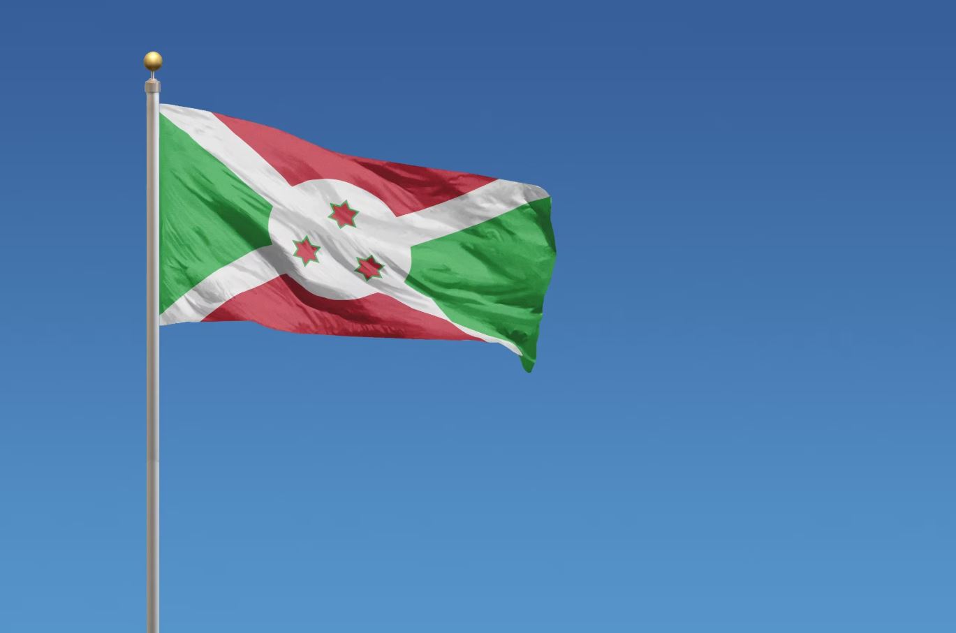 Ba ngôi sao trong quốc kỳ Burundi thể hiện sự phát triển, công việc và tiến bộ