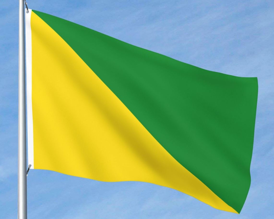 Màu vàng và xanh lá trên cờ Buenaventura biểu trưng cho tài nguyên & bảo vệ môi trường