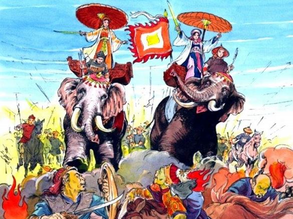 Bởi lòng căm giận bạo ngược, Hai Bà Trưng đã kêu gọi quân sĩ, nhân dân đứng lên cùng chiến đấu chống quân Nam Hán
