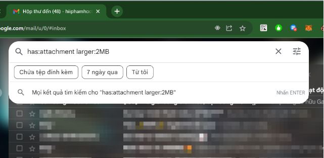 Xóa tập tin có kích thước lớn trong Gmail