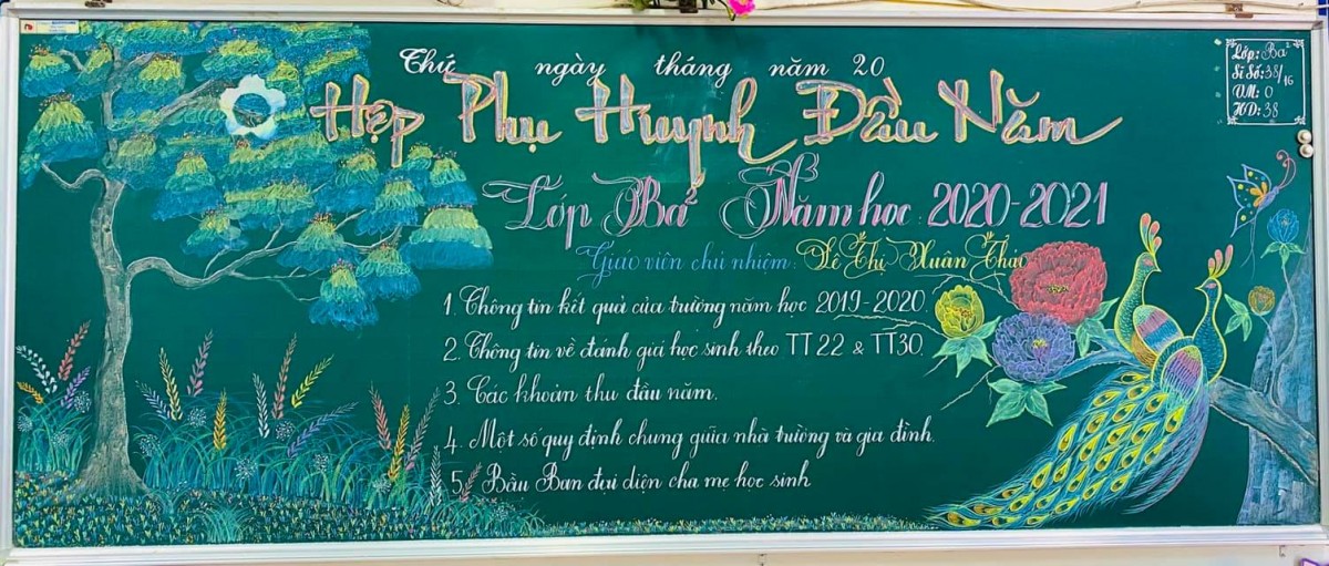 Hình ảnh trên bảng họp cần phù hợp lứa tuổi và môi trường sư phạm