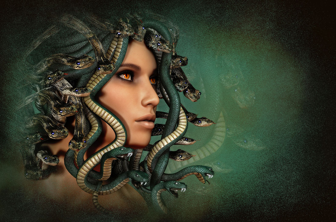 Athena trao cho Perseus chiếc khiên sáng bóng để giết quái vật đầu rắn Medusa